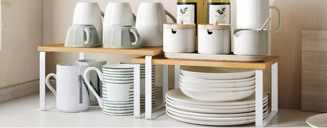 SONGMICS Cabinet Organizer Shelf kitchen storage solution