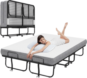 Extra Large Wide Folding Rollaway Bed with Mattress